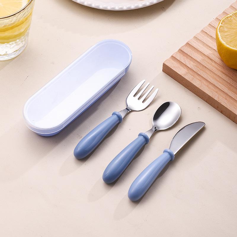 

Очаровательный детский набор столовых приборов из нержавеющей стали: Портативные нож, вилка и ложка для тренировки кормления