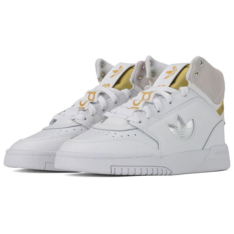 Adidas Originals Drop Step Xlt Synthetic Leather Wrap Anti-Slip Balance High-Top Skate Shoes Women Skate Shoes White Yellow FX9811