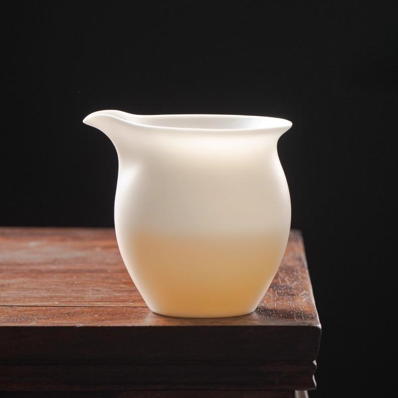 Xiaoyu Ultra-thin Tire Plain-fired Suet Jade Porcelain Kung Fu Tea Set Tea Set Tea Sea National Style Simple and Fair Cup