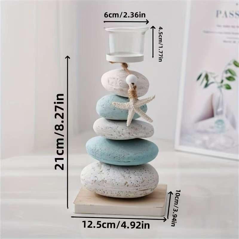

Nordic Style Stone Candlestick Decorative Ornaments Crafts Wooden Starfish Display Candle Holder Decor Valentine s Day Birthday зелёный