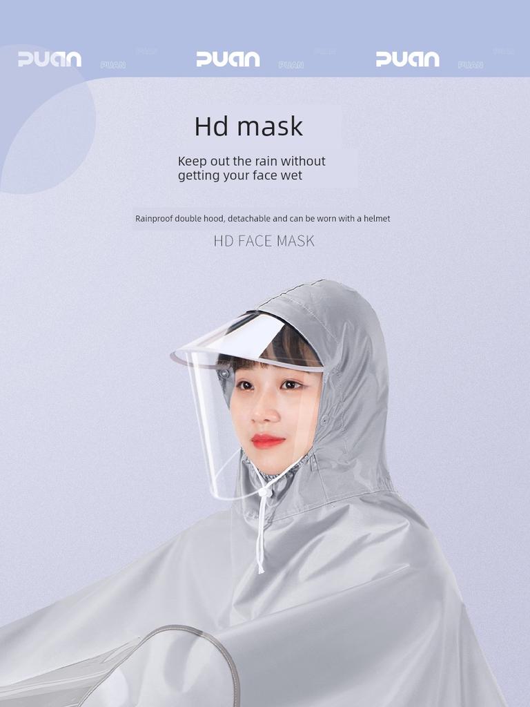 Electric Battery Motorcycle New Fashion Raincoat for Women, Single-Person Long Full-Body Rainproof Adult Riding Poncho