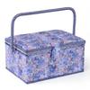 D&D Sewing Box, Sewing Kit, Large Capacity, Double Layer Storage, Sewing Accessory Storage Box 24*17.5*13cm (Large - Blue)