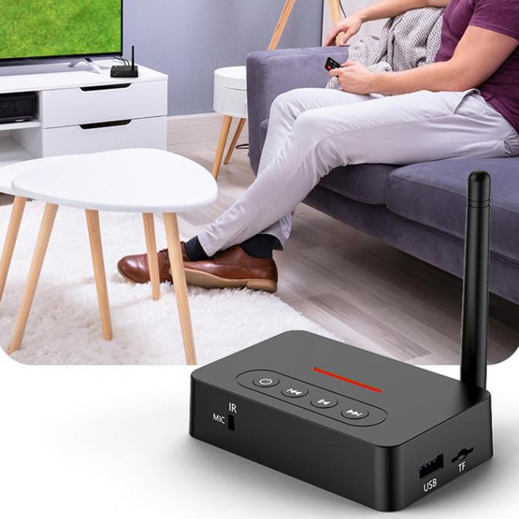 Bluetooth HiFi Sound Adapter Bluetooth 5.1 Sound Receiver Transmitter 500mAh Lithium Battery 2 In 1 with Remote for Car Stereo