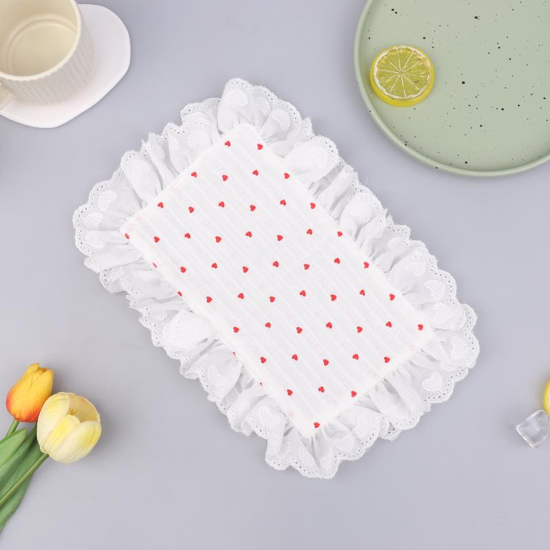 Heart Lace Ruffled Placemats Table Napkins Vintage Style Romantic Wedding Party Home Dining Decoration Accessories