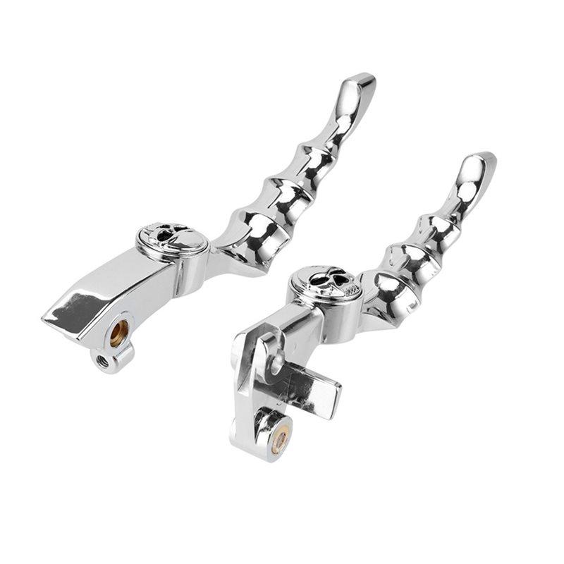 For 1996-2016 V-Star Drag Star XVS 400/650 XVS 1100 1999- 2009 Chrome Skull Brake Clutch Lever For Motorcycles
