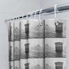 Black And White Train Station Shower Curtain Vintage Railway Backdrop Bathroom Decor Artistic Photography Scenic Wall Hanging