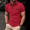 Mens Contrast Trim Short Sleeve Polo Shirt With Pocket