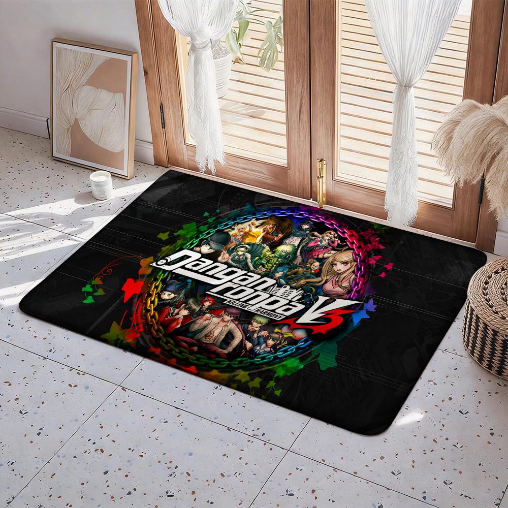 D Danganronpa Anime Game Floor Mat Eco  Flannel Doormat Non Slip Odorless Indoor Floor Rug Soft Short Plush Home Mat