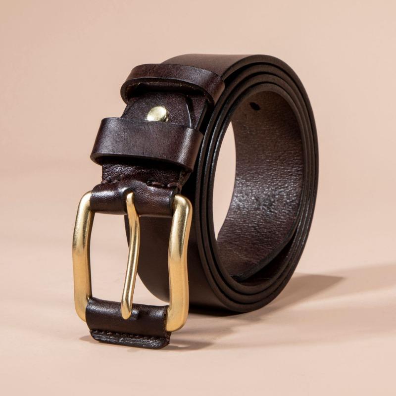 New Men's Leather Pin Buckle Belt Fashion Casual First Layer Cowhide Belt