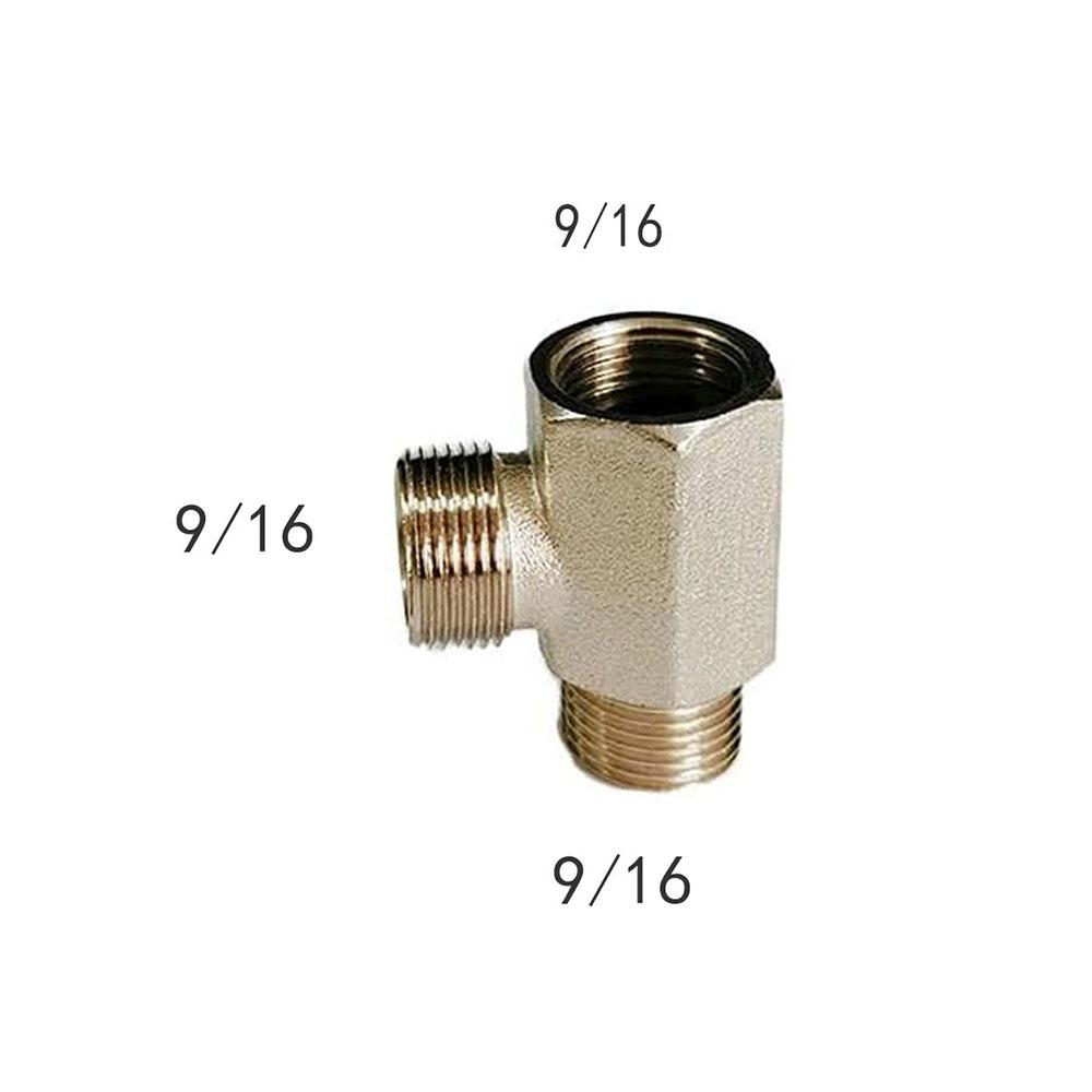 3/8' 1/2' 9/16' 15/16' Tee Joint 3 Way T Valve Connector Durable Toilet Seat Bidet Attachment