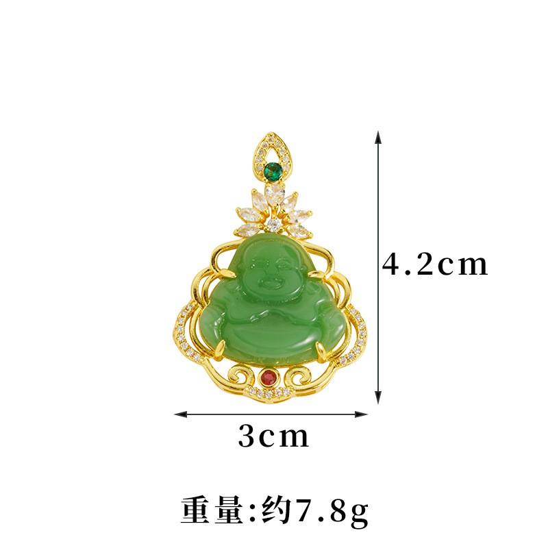Gold Plated Buddha Pendant Necklace Women Minimalist Elegant Ethnic Style Charm Jewelry