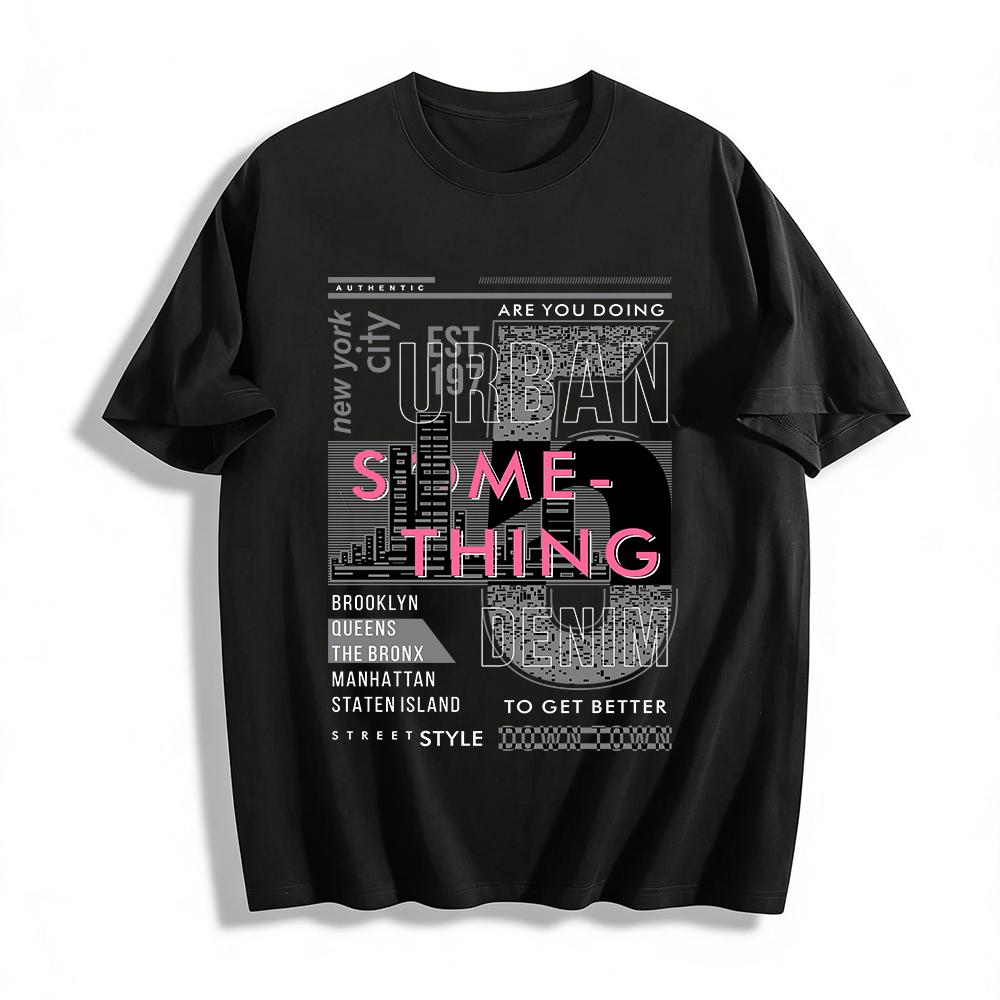 

New York Style Letter Print Casual Top Bronx Downtown Tee Pure cotton T-shirt XXS