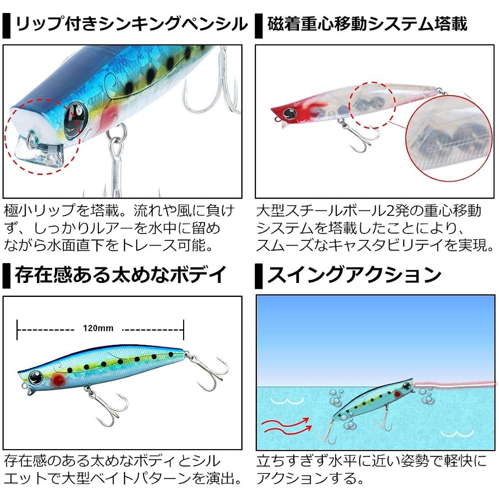 Daiwa Morethan Galva Strong 120S Lemon Soda Mint Sinking Pencil Lure