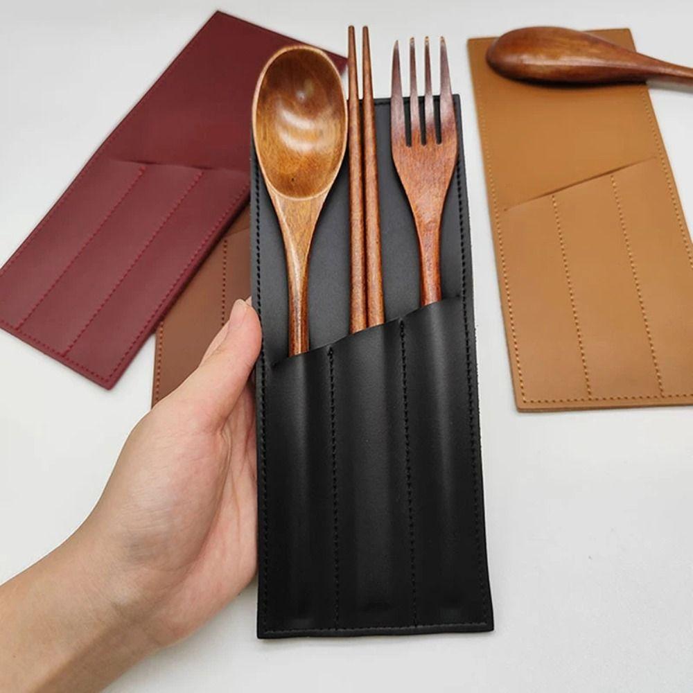 Einfaches Design Besteckaufbewahrungstasche 3 Fächer Gabeln Löffel Organizer Campingausrüstung