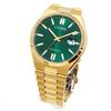 Waterproof Mechanical Date Green and Gold Luxury Design for Gold NJ0152-51X Men's Watch, Automatic, See-Through Back, Display, Analog, Simple,