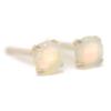 [yokomountain] K10 WG White Gold Natural Opal Earrings, 3mm, 10K Gold, Women's, K10WG Double Locking Back
