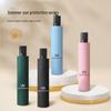 8-Rib Automatic Black Glue Umbrella: UV-Blocking, Rain or Sun Protection, Three-Fold Design
