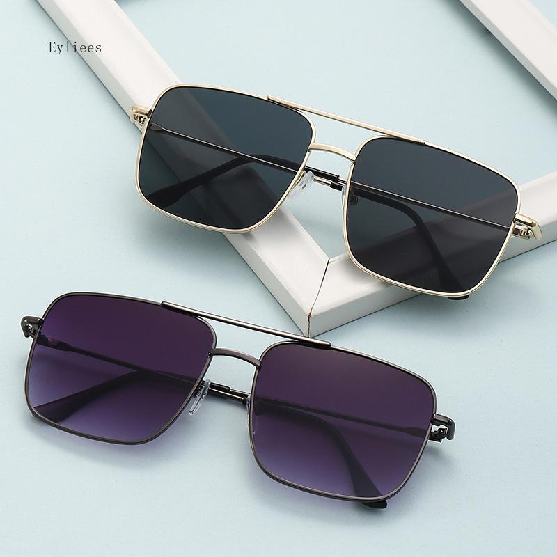 Versatile Bag Men's Fashion Square Luxury Design Sunglasses Wo Flight Seven Rock Mach Six Style Gradient Pilot Sunglasses Oculos De Sol