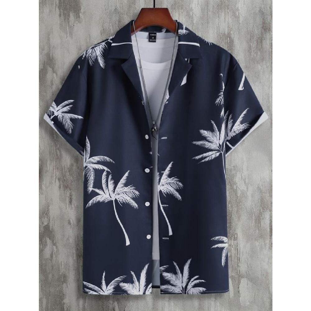 

Men s Shirt Short Sleeved Summer Shirt Lapel Fashionable And Versatile Hawaiian Style Pattern Printed Top 5XL