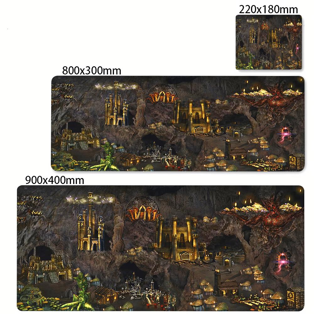 Eroi dell'Anime di Might and Magic 3 Mappa HD Mouse Pad Accessori per Laptop 400x900mm Tappetino per Tastiera da Gioco Protezione Scrivania Deskmat Tappetini