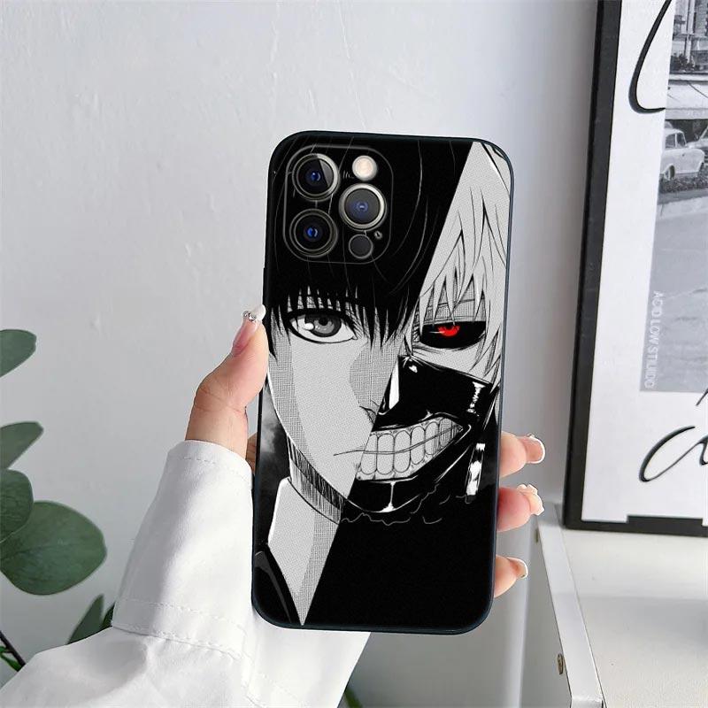 Tokyos Anime Ghouls Phone Case for iPhone 11 15 16 Pro Max Case Kens Kanekis Coque For Apple 13 Pro 14 Plus 12 Mini X Soft Cover