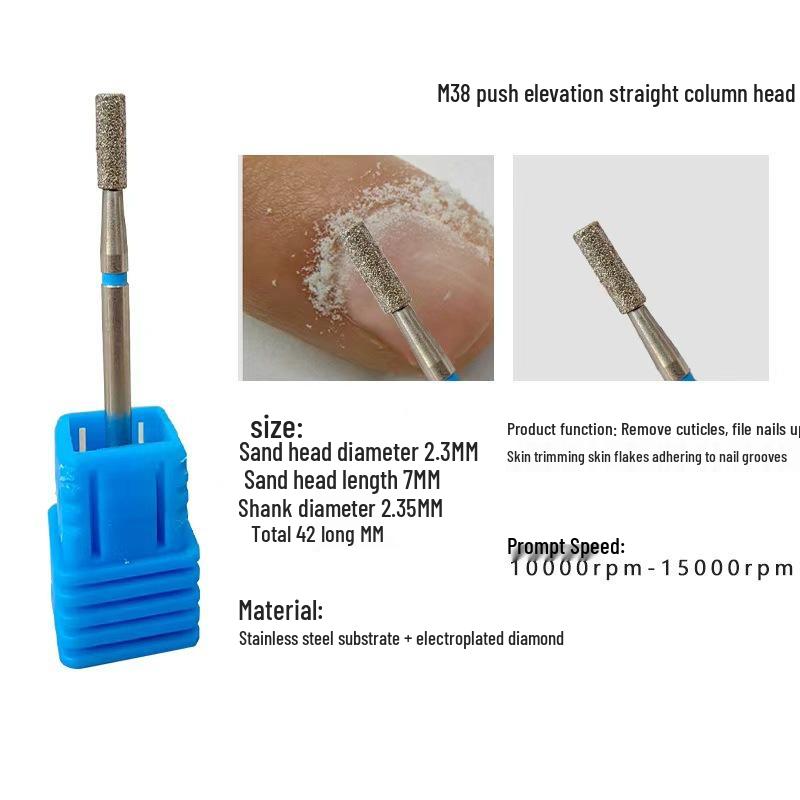 Russian Diamond Nail Grinding Head for Cuticle Pushing & Gel Polish Removal