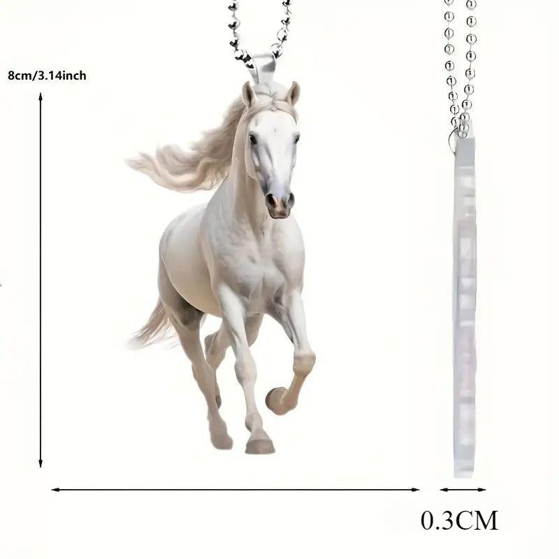 2025 New Acrylic Flat 2D White Horse Car Pendant Pendant Backpack Pendant Keychain Pendant