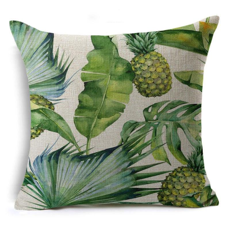 New Flax Tropical Flower Plant Flamingo Hibiscus Flower Pillowcase Cushion Cover