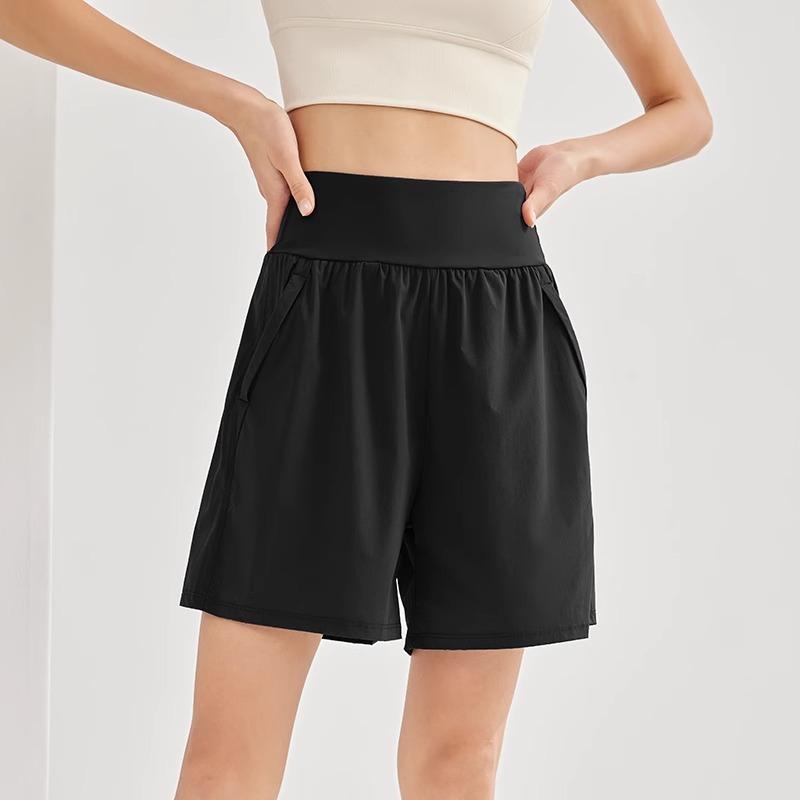 

Sports shorts women s summer thin high-waisted belly five-point pants loose breathable quick-drying running fitness pants s【suitable for 40-47.5kg 】 чёрный