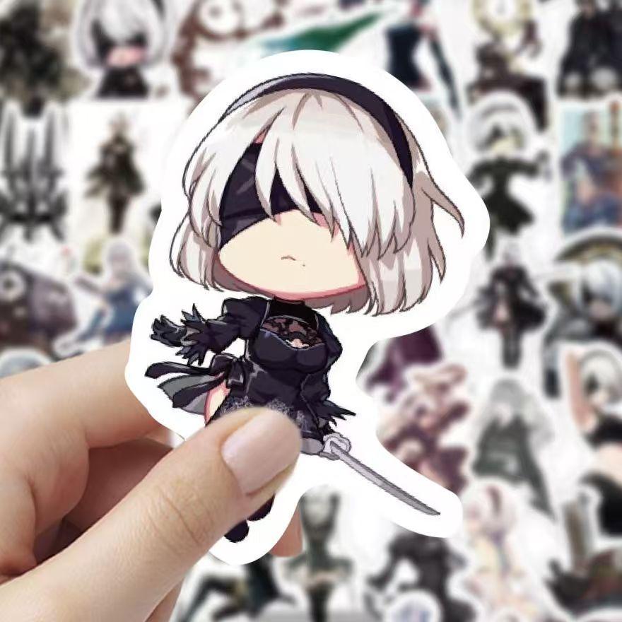 NieR:Automata Colorful Stickers, 60 Pieces (not Repeated), Waterproof and Sunscreen.