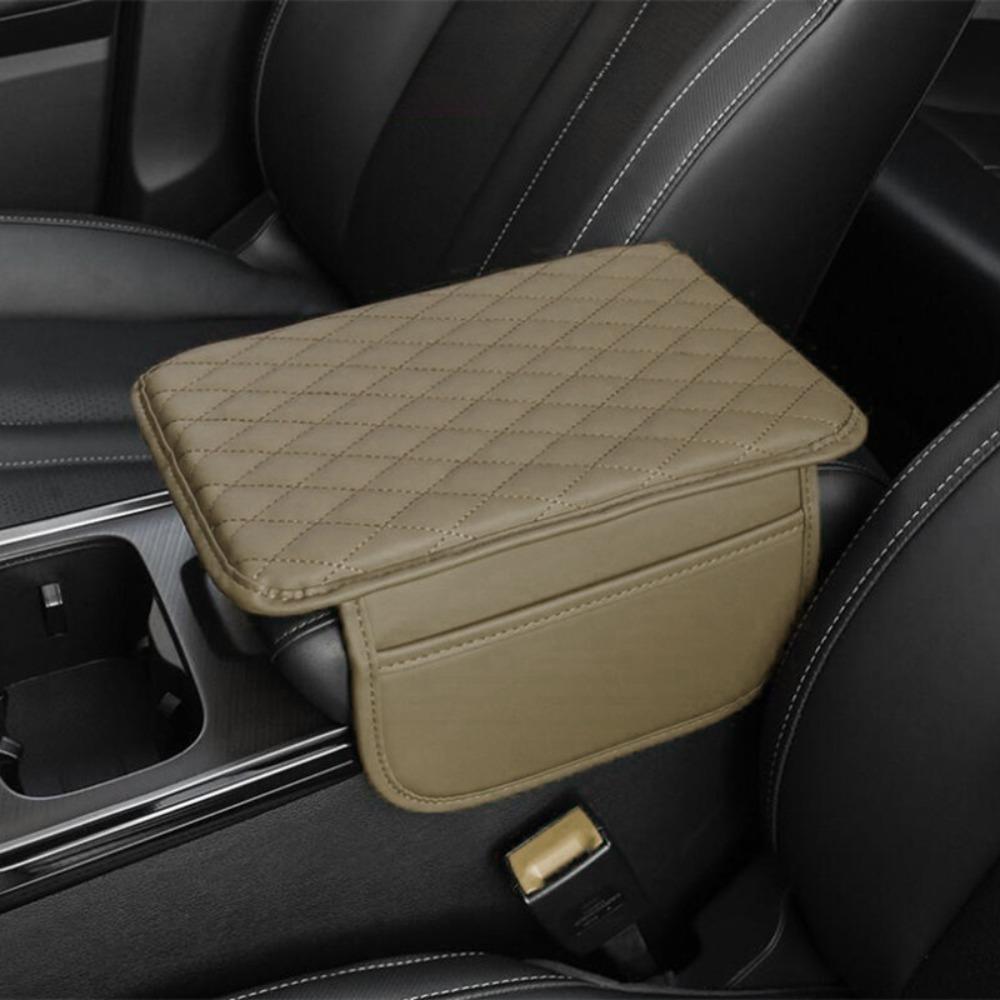 PU Leather Center Console Protector Cover Universal Armrest Storage Car Accessories