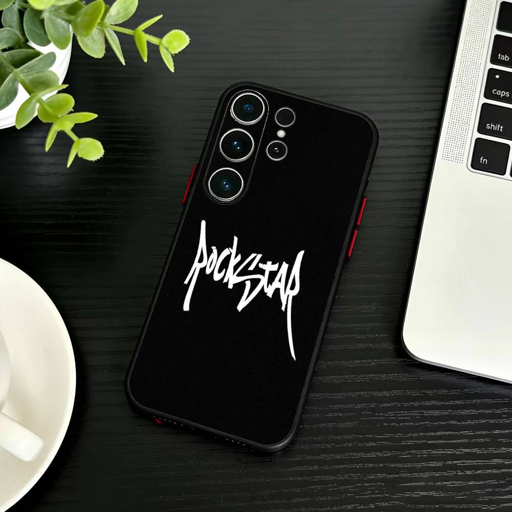 ROCKSTAR Phone Case For Samsung S26,S25,S24,S23,S22,S30,S21,Ultra,Plus,FE 5G Black Soft Cover