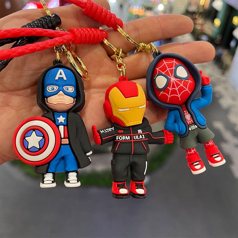 Avengers Superhero Keychain Pendant - Cartoon Backpack Doll for Car Keys