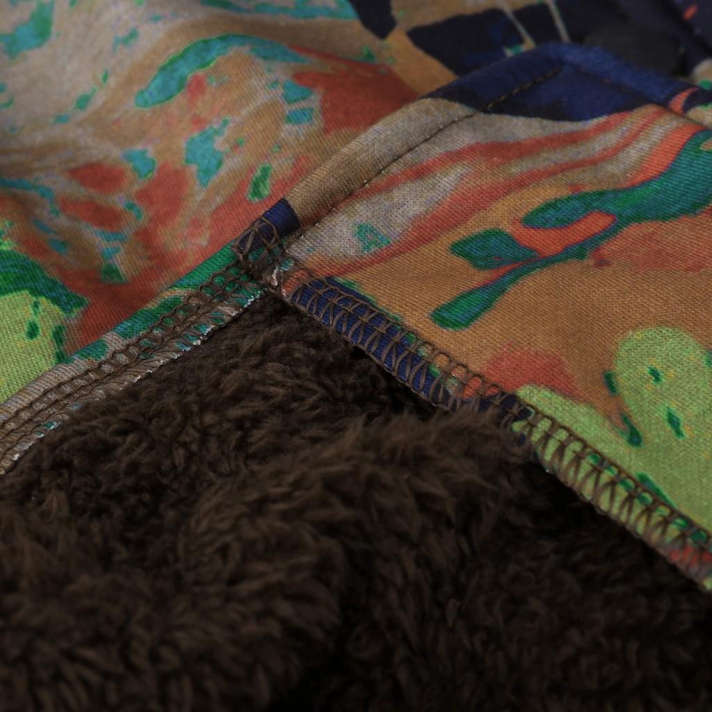 Womens Winter Warm Outwear Floral Print Hooded Pockets Vintage Oversize Coats