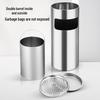 RSRDDY Outdoor Stainless Steel Round Trash Can with Ashtray