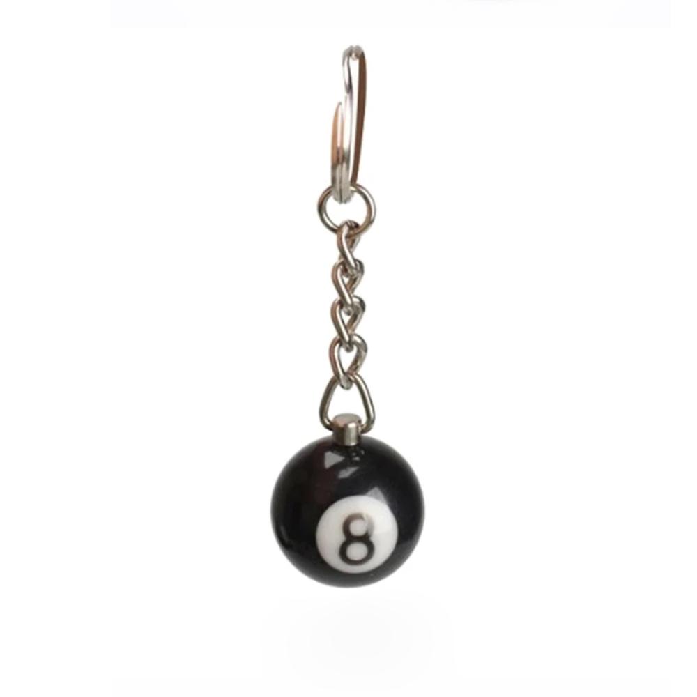 Modischer, kreativer Billard-Pool-Schlüsselbund, Tischball, Schlüsselanhänger, Glücksbringer, schwarz, Nr. 8, Schlüsselanhänger, 25 mm, Kunstharz, Ball, Schmuck, Geschenk