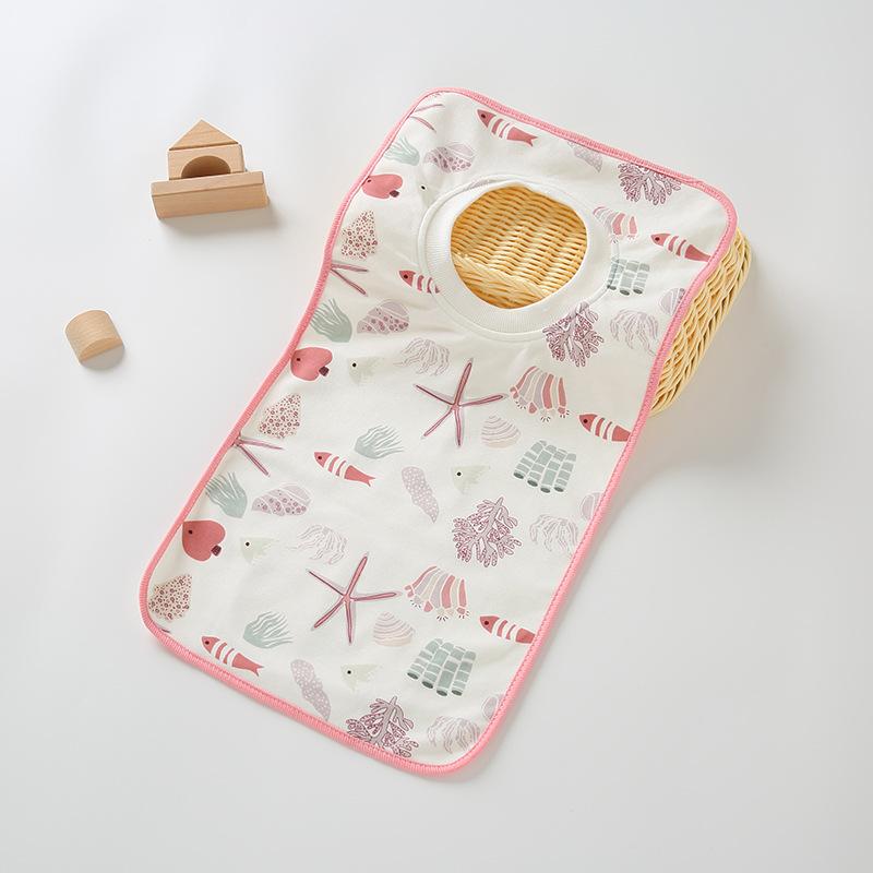 

Infant Pull On Bib Extra Long Large Pure Cotton Baby Waterproof Drool Bandana Feeding Bib Travel Convenient Accessories