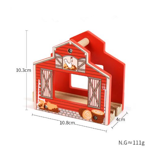 Wooden Train Track Accessories Parking Lot Railway Station Fit for Thomas Biro Multiple Tracks Educational Toys for Children