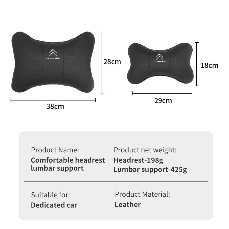 Car Seat Headrest Lumbar Support Neck Pillow Spine Protector Accessories For Citroen Aircross C4 C3 C5 C1 C2 Berlingo Celysee