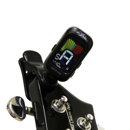 ARIA ACT-01mini Mini Clip-on Tuner with Color Meter and 5 Modes (Guitar, Bass, Ukulele, Violin, Chromatic)