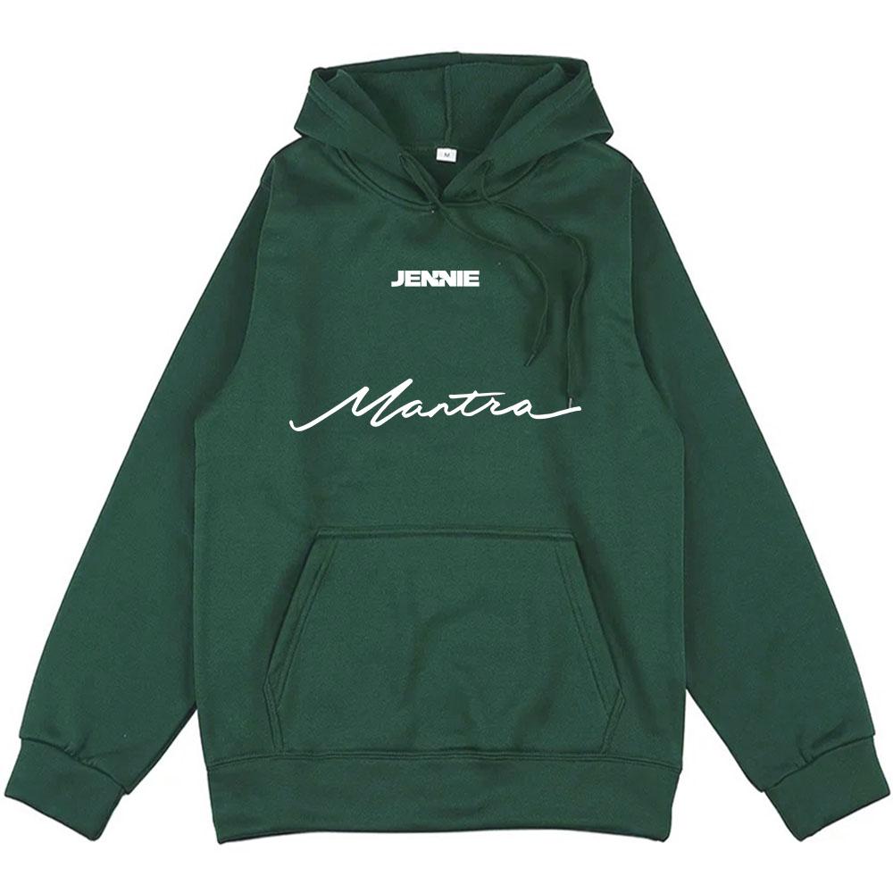 Mantra JENNIE Singer Graphic Hoodies Song Clothes Winter Men Hooded Comfortable Sweatshirts Long Sleeve Unisex Hoodie