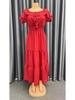 Abito a Gonna Lunga Patchwork da Donna a Spalle Scoperte
