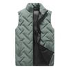 Men Waistcoat Embossing Solid Color Stand Collar Cotton Padded Coldproof Autumn Winter Zipper Vest Coat for Rock Climbing
