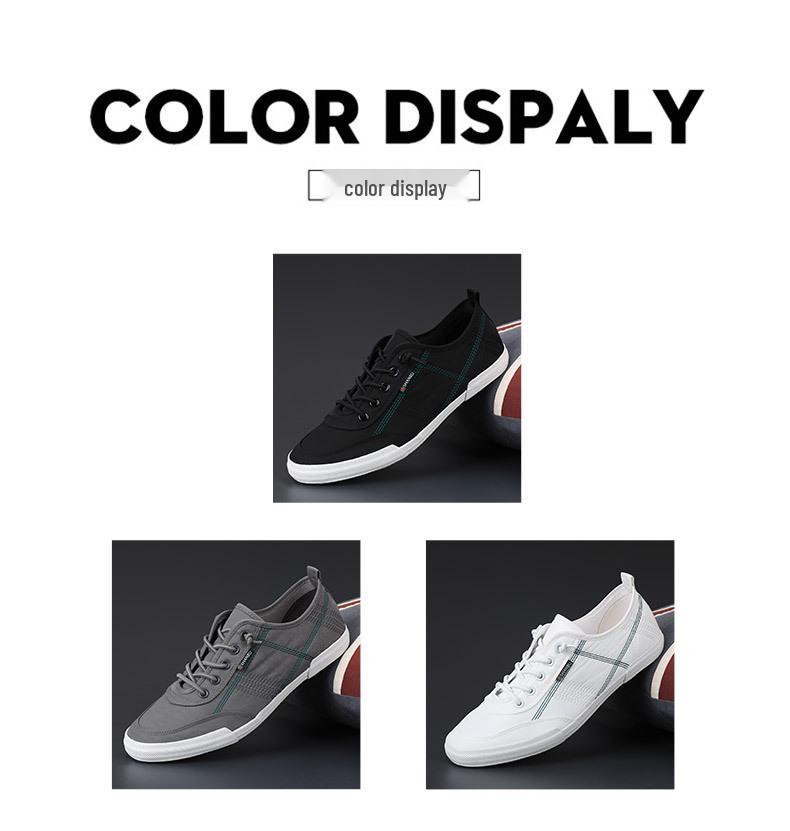 Herren Frühling 2026 Atmungsaktive Slip-on Canvas Skateschuhe - Lässige Low-Top Flats