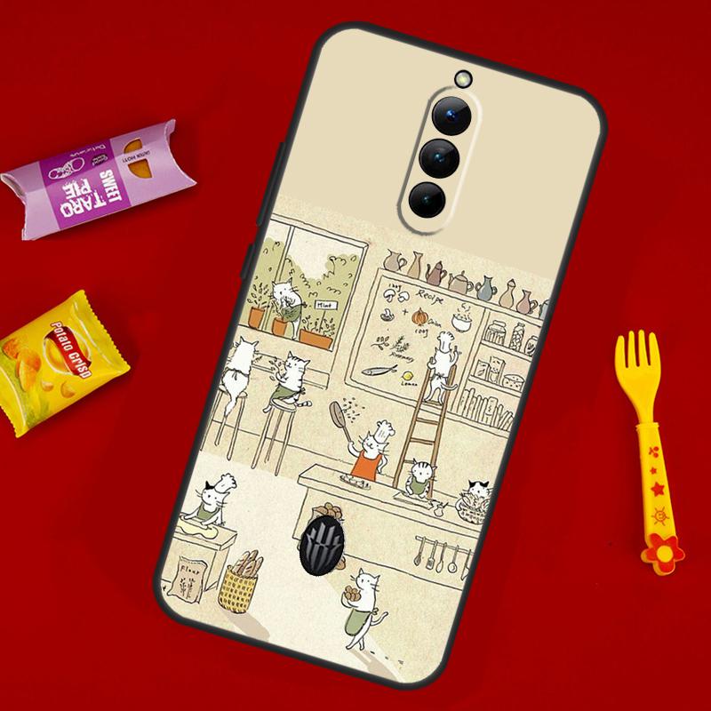 Japanese Cat Drink Pattern Phone Case For ZTE Nubia Red Magic 11 Pro Plus 10 10S 9 9S 8 8S 6S 7S 6 7 Pro 10 Air Cover