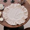 Cotton Ruffled Placemats Solid Color Afternoon Tea Placemat  for Wedding Decoration Table Decor