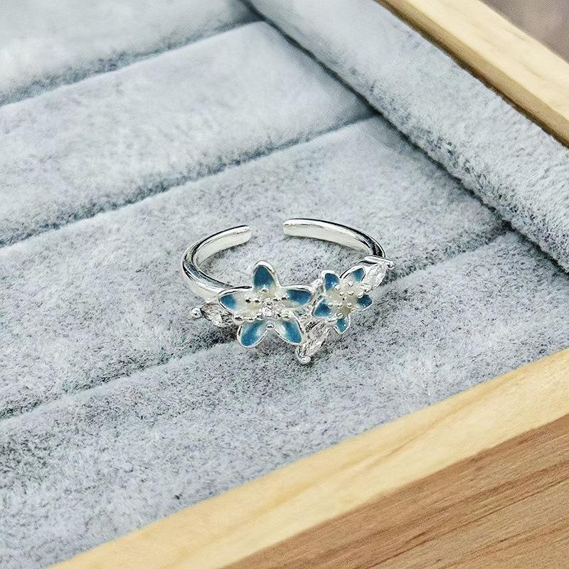Purple Romantic~ Butterfly Sweet Cool Enamel Dripping Oil Zir*****Pening Ring Exquisite Stacking Temperament Ring Woman