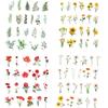 Lot de 40/100 stickers 3D pour ongles à motif floral et papillon, à utiliser pour le remplissage de résine époxy. Décoration pour ongles.