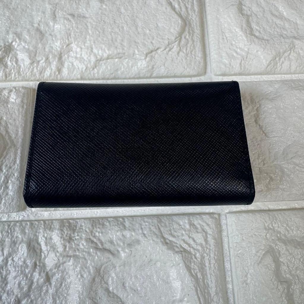 Used Unused Condition Prada Triangle Logo 6-key Case Saffiano Leather Black with Box