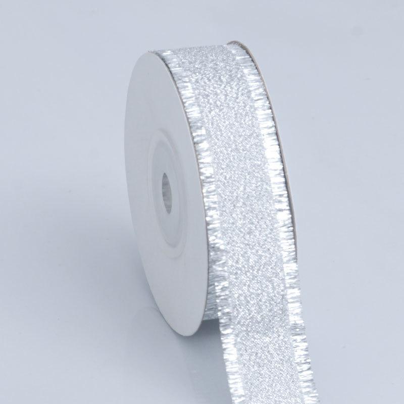 

Изготовление элегантных новогодних золотых лент с бахромой из усиков для вечеринок, свадеб, выпечки, подарков, бантов, подарочных пакетов, декоративных галстуков, серебряных лент, домашнего декора 2.2cm*10 yards/roll